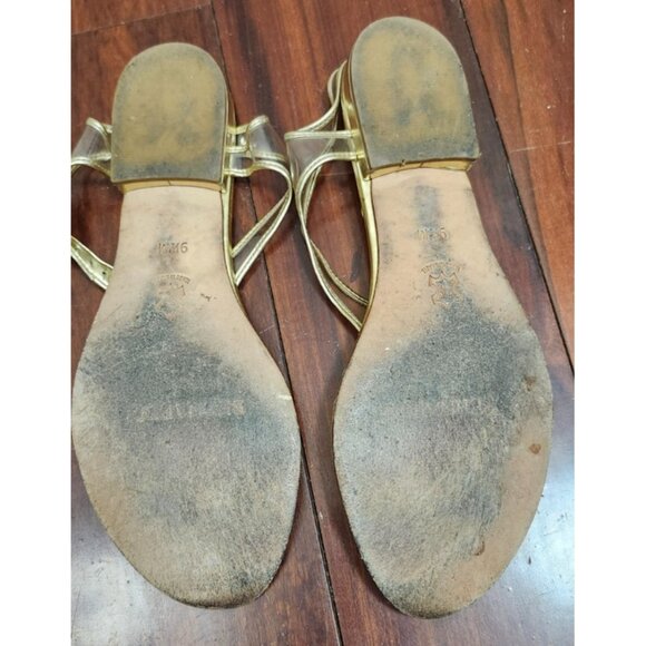 Bernardo Women’s Parker Gold Leather Thong Sandals Flat Strappy Minimalist 9.5 M - Picture 11 of 13